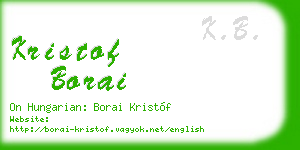kristof borai business card